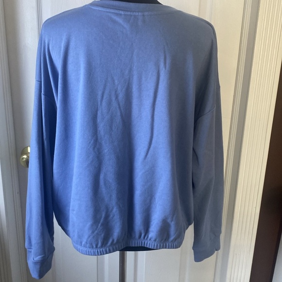 a.n.a. Lightweight Sweatshirt Bandana Print Blue White Elastic Waist Sz XL NWT - Picture 4 of 5